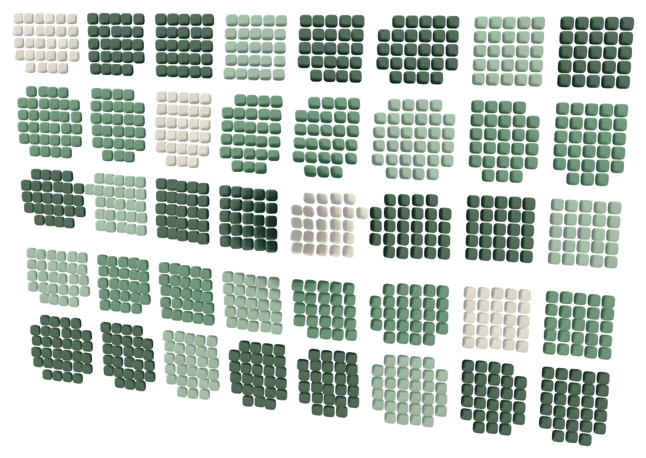 A grid of ceramic tiles like a register. Illustrative image.